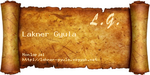 Lakner Gyula névjegykártya